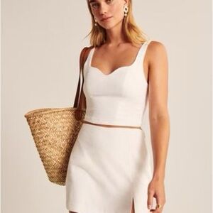 Abercrombie White Sleeveless Top and Skirt Set